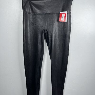 Spanx Women’s black Faux Leather Leggings Size XL Petite NWT